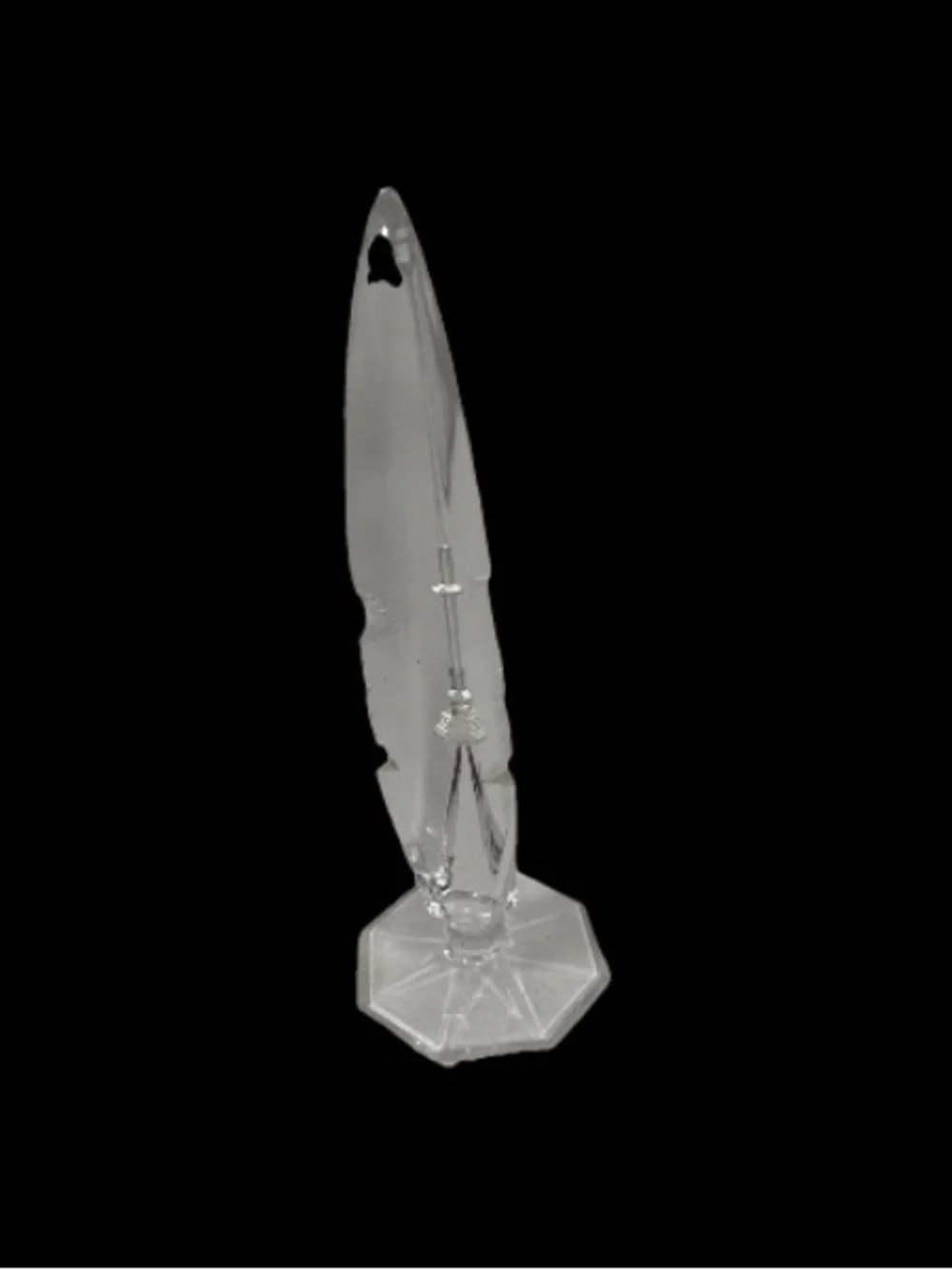 Vintage Reverse Cut Crystal Obelisk with Cross Chalice